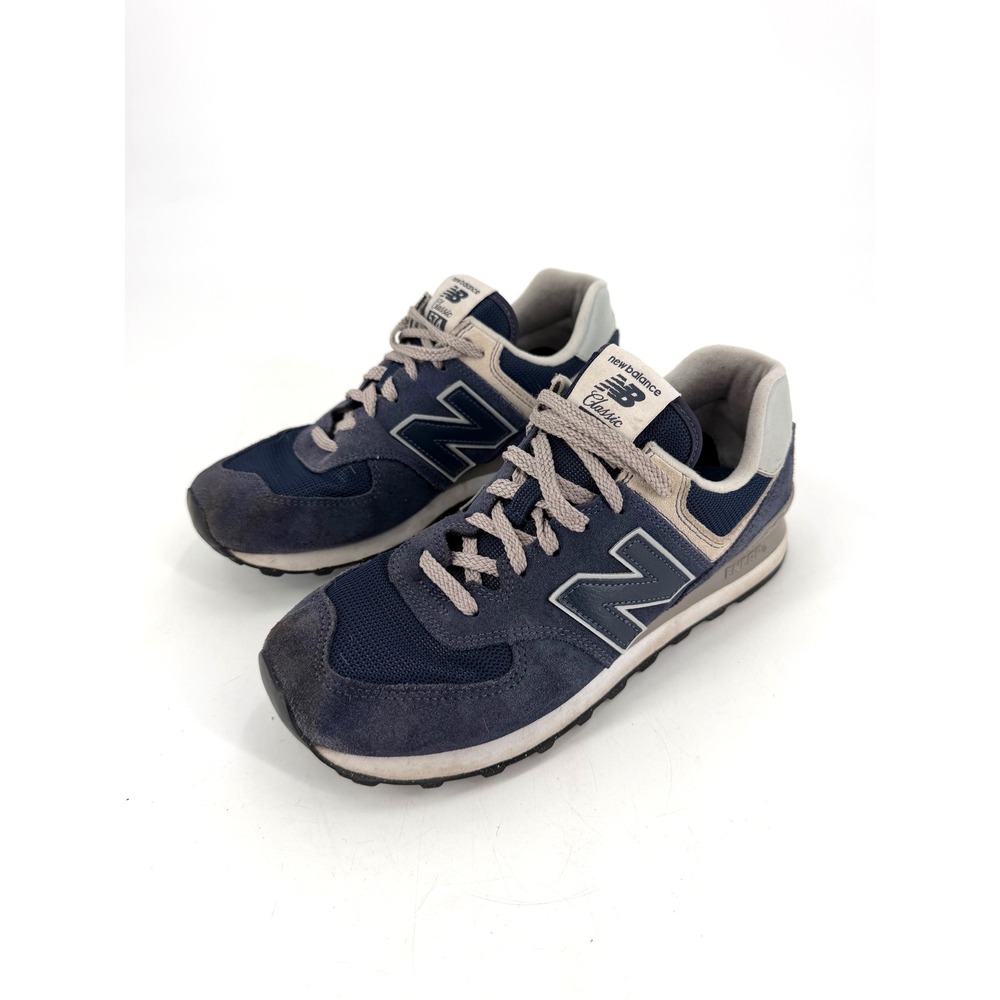 New Balance 574 Classic Womens 9.5 Navy Blue Grey WL574EVN Retro Gorpcore